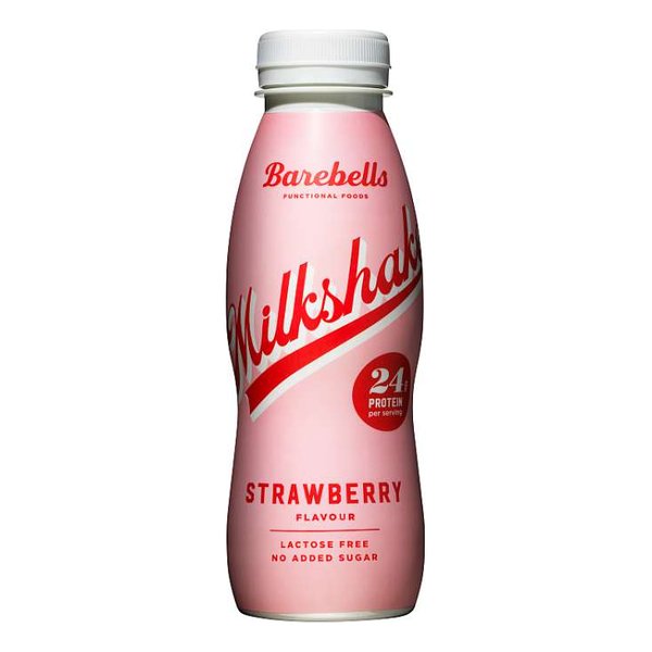 Barebells Strawberry protein milkshake, 24 g protein, lactose free, no added sugar