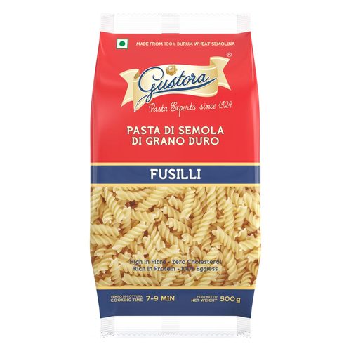 Gustora fusilli, 100% durum wheat semolina pasta, 500 g