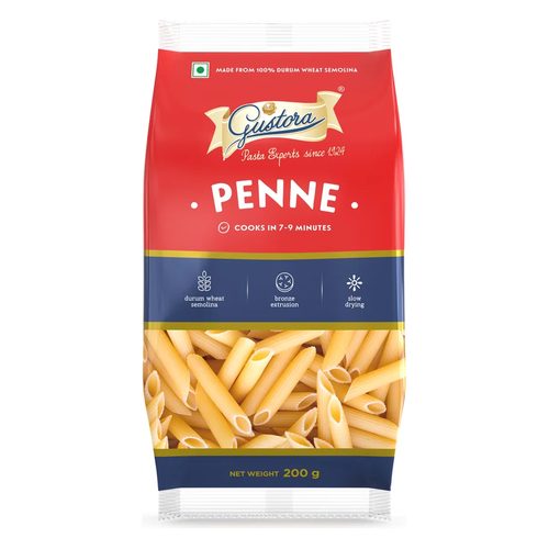 Gustora penne, bronze extruded durum wheat semolina pasta, 200 g