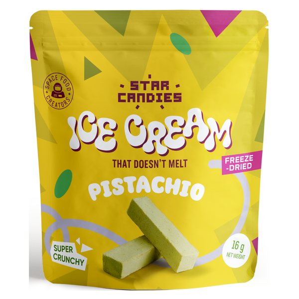 Star Candies freeze-dried Pistachio ice cream that doesn't melt, 16 g pouch